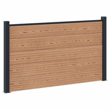 vidaXL Hekpaneel WPC en Aluminium Bruin, Verzenden, Nieuw