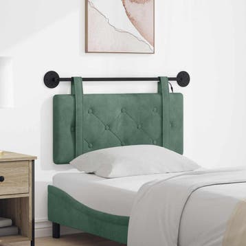 vidaXL Hangend hoofdbord Met LED-verlichting Zeegroen, Verzenden, Nieuw, Groen, Stof