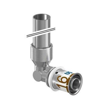 Uponor S-Press Plus perskoppeling Ø16x15 knie 150mm koper ve, Verzenden, Nieuw