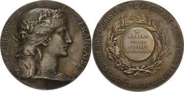 Zilver medaille ohne Jahr Frankreich Dritte Republik 1870..., Verzenden