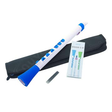NUVO DooD 2.0 wit-blauw blokfluit in C met kleppen en, Ophalen of Verzenden, Nieuw