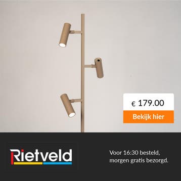 Rietveld-Vloerlampen-Taupe-Aluminium, Verzenden, Nieuw