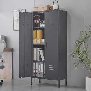 Hoge Metalen Opbergkast met Deuren en Legplanken - Stijlvoll, Verzenden, Nieuw