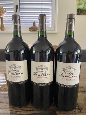 2015 Château Fourcas Dupré - Listrac-Médoc - 3 Magnums, Verzamelen, Nieuw
