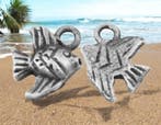 4 x Metalen bedeltje van een tropische vis, antiek zilver..., Ophalen of Verzenden, Nieuw, Bedel