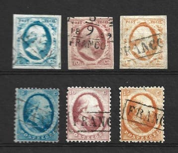 Nederland 1852/1864 - Koning Willem III - NVPH 1-6, Gestempeld