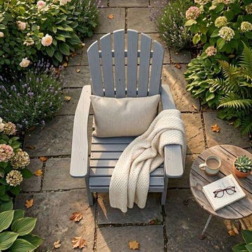 2dekans | AXI Rosalie Adirondack Stoel Grijs – Houten, Ophalen of Verzenden, Zo goed als nieuw