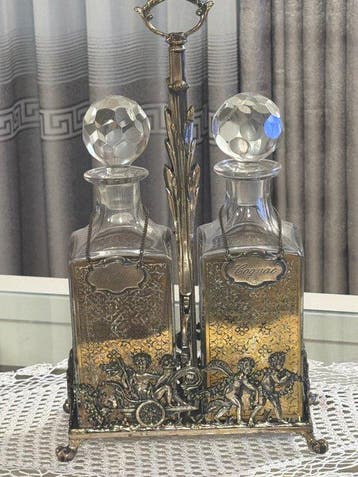 sculptuur, Set Tantalus porta liquori del 1899 - 40 cm -