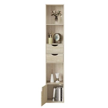 Hoge Boekenkast Licht Eiken - Modern Design 30x24x158cm, Minder dan 50 cm, Verzenden, Nieuw, Minder dan 25 cm