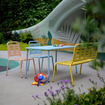 Kindertuinset Etroubles 4-delig tafel met bank en 2 stoelen, Verzenden, Nieuw