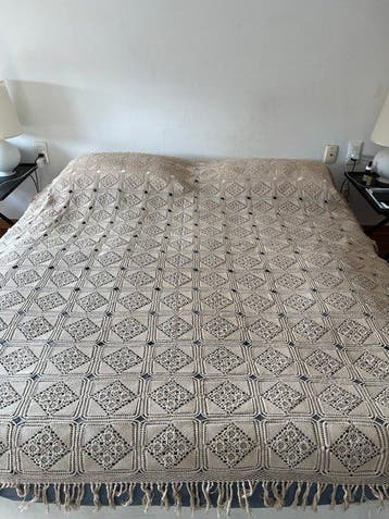 Bedsprei - 220 cm - 220 cm - Gehaakte sprei