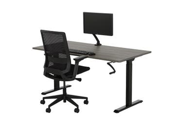 Slinger bureau Zit sta BASE02 Zwart Donkergrijs Eiken 120x80, Ophalen of Verzenden, Nieuw in verpakking