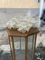 Stolp (5) - Glas - 1940-1950 - rozen in geblazen glas, Antiek en Kunst, Curiosa en Brocante