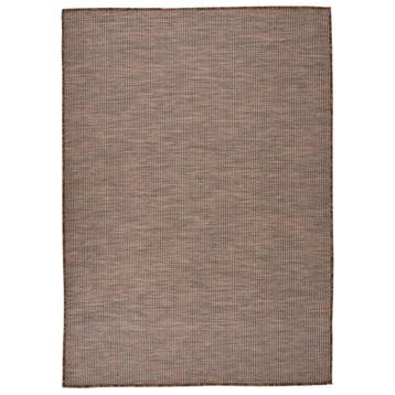 vidaXL Buitenkleed platgeweven 140x200 cm bruin, Verzenden, Nieuw, Bruin