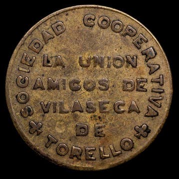 Spanje. Spansih Civil War (1936-1939). 10 Centimes Siglo XX