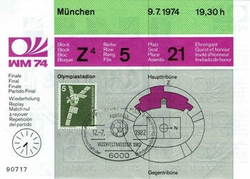Wereldkampioenschap Voetbal - 1974 - Originele toegangskaart, Nieuw