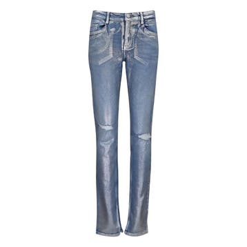 MAC • blauwe Tati jeans zilver coated • 36, MAC, Verzenden, Nieuw, Grijs