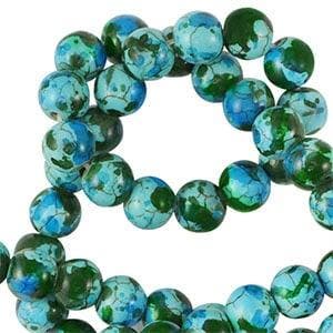 10 x  Kralen keramiek 8mm Green-blue (Ø1.5mm), Ophalen of Verzenden, Nieuw, Kraal