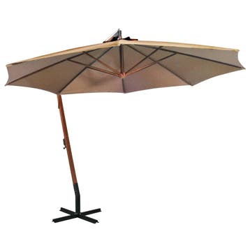 vidaXL Zweefparasol met paal 3,5x2,9 m massief vurenhout, Verzenden, Nieuw, 3 tot 4 meter, Zweefparasol