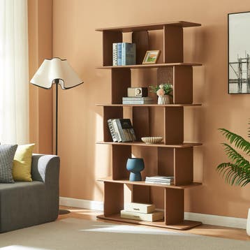 Boekenkast Gäljami met 5 vakken 180x100x35 cm walnootkleurig, Verzenden, Nieuw