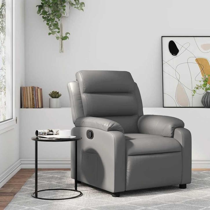 Comfort Fauteuil Grijs | Kunstleer | Laatste Stuk!, Huis en Inrichting, Fauteuils, 75 tot 100 cm, 75 tot 100 cm, Nieuw, Metaal