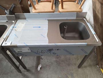 Inox dubbele spoeltafel, Ophalen, Nieuw in verpakking