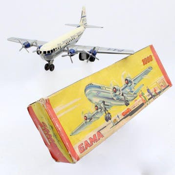 Gama - Blikken speelgoed - Friction powered 4 proppellor ,, Antiek en Kunst