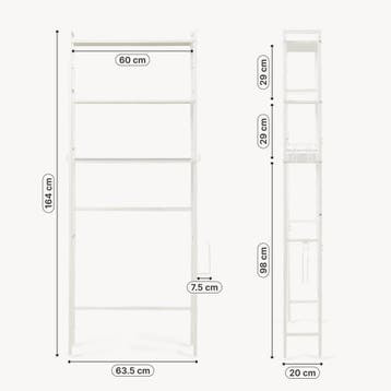 Toiletkast Ljukhobro toiletombouwkast 164x64x20 cm grijs [en, Verzenden, Nieuw