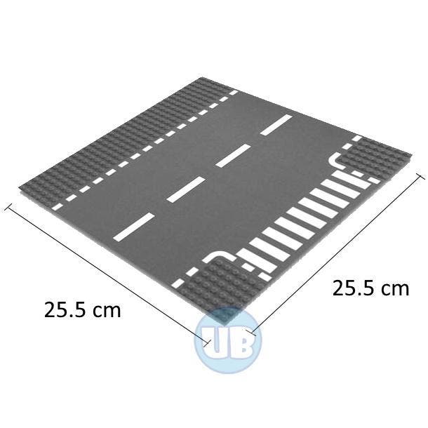 City wegenplaat T-splitsing - 25,5 x 25,5 cm, Kinderen en Baby's, Speelgoed | Bouwstenen, Nieuw, Verzenden