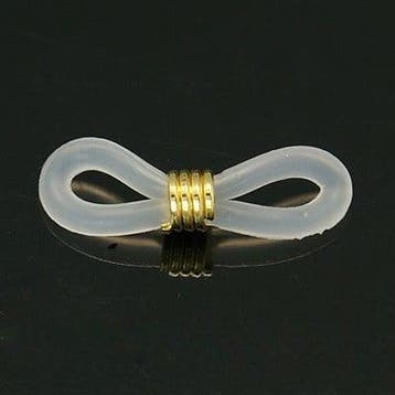 10 x brillenkoord eindje, transparant, rubber, 19 x 4,2mm..., Ophalen of Verzenden, Nieuw, Draad