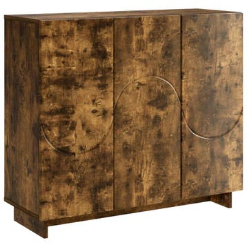vidaXL Dressoir Gerookt eiken 85,5 x 31 x 75 cm Bewerkt hout, Verzenden, Nieuw, 50 tot 100 cm, 25 tot 50 cm