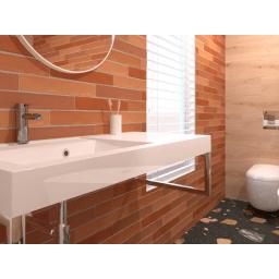 Wandtegel Ragno Sense Cotto Langwerpig Rood Mat 6,5x39,5, Nieuw, 20 tot 40 cm, 10 m² of meer, Wandtegels