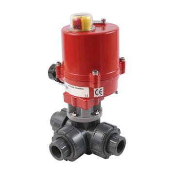 G 2 Inch T-Port 3-Weg PVC Elektrische Kogelklep 12 V AC/DC, Verzenden, Nieuw