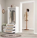Witte Boho Kledingkast met 3 Lades – 70×48×180 cm, Huis en Inrichting, Verzenden, Nieuw