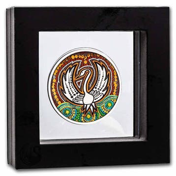 Black Swan Maali 2 oz 2022 Antique/Colorized (2.000 oplage), Verzenden, Losse munt, Zilver