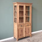 Massief Teakhout | Vitrinekast | Gratis Bezorging! |, Nieuw, Landelijk, 25 tot 50 cm, 50 tot 100 cm