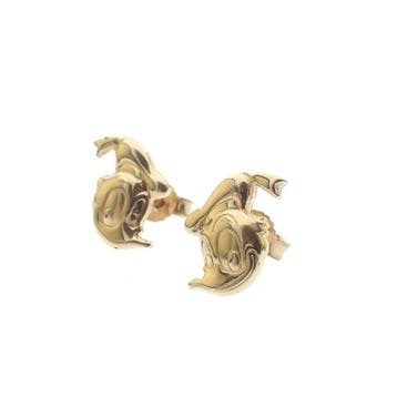 Gouden Disney oorstekers; Donald Duck (Oorbellen), Ophalen of Verzenden