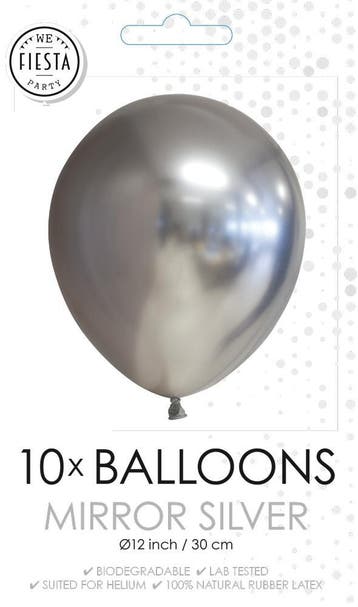 10x Ballonnen Zilver, Hobby en Vrije tijd, Feestartikelen, Verzenden, Nieuw, Versiering, Verjaardag