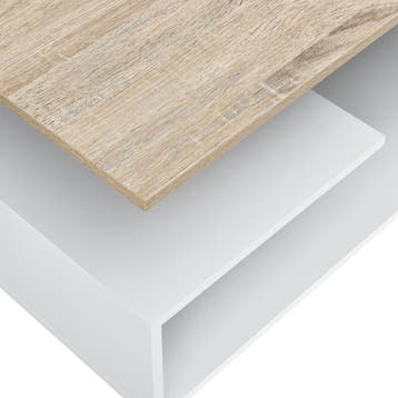 Salontafel Haarlem rechthoekig wit en eikenkleurig 90x50x41, Verzenden, Nieuw