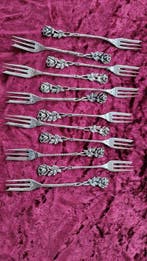 Bestekset (42) - .800 zilver - Koffiebestek van zilver, Antiek en Kunst