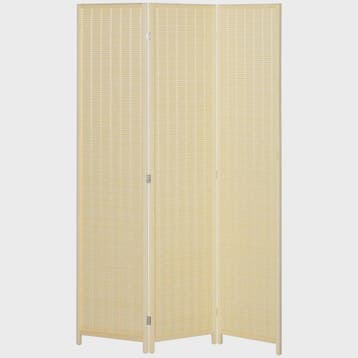 HOMCOM 3-Panels Opvouwbaar Kamerscherm - Natuurlijke Bamboe, Verzenden, Nieuw