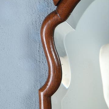 Brede Soester spiegel met facet en gestoken kroontje ca 1890, Ophalen of Verzenden