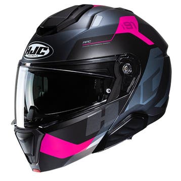 HJC i91 Carst Grijs Roze Systeemhelm, Motoren, Nieuw met kaartje, Systeemhelm, HJC, Heren