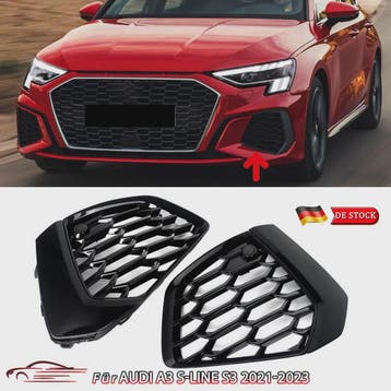 Glans Zwart Honeycomb Mistlamp Grille Covers voor Audi A3 S-, Verzenden, Nieuw