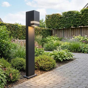 Tobago - 100cm Staande buitenlamp antraciet GU10 fitting, Tuin en Terras, Ophalen of Verzenden, Nieuw, Staande lamp