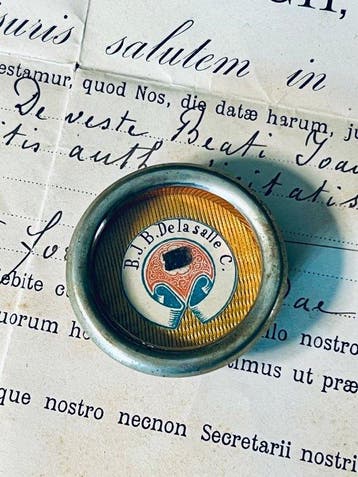 Reliekhouder - Legering, Glas, Papier - 1850-1900 - Ex Veste