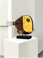 José Luis Campos - sculptuur, O Peixe - 41 cm - Metaal,