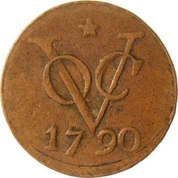 VOC - Utrecht. Dubbele Duit 1790 geslagen op muntplaatje van, Postzegels en Munten, Munten | Nederland