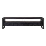 Tv-meubel Mangohout Britt 220 Zwart, Verzenden, Nieuw, Overige houtsoorten, Industriële meubels