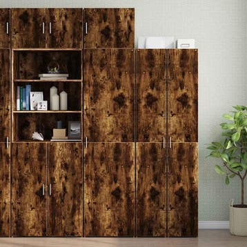 vidaXL Opbergkast smal 50x42,5x225 cm bewerkt hout gerookt, Minder dan 50 cm, Nieuw, Overige houtsoorten, 50 tot 75 cm